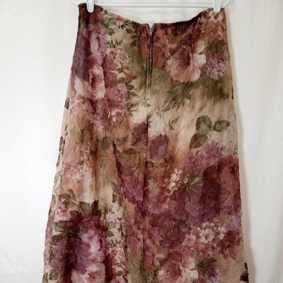 Vintage Anne Charles Maxi Slip Skirt Boho Romantics Size L Made in USA 1980 - Picture 2 of 8
